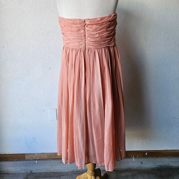 See by Chloe Blush Pink Rose Ruched Bodice Silk Chiffon Party Cocktail Dress 12 - Picture 7 of 7